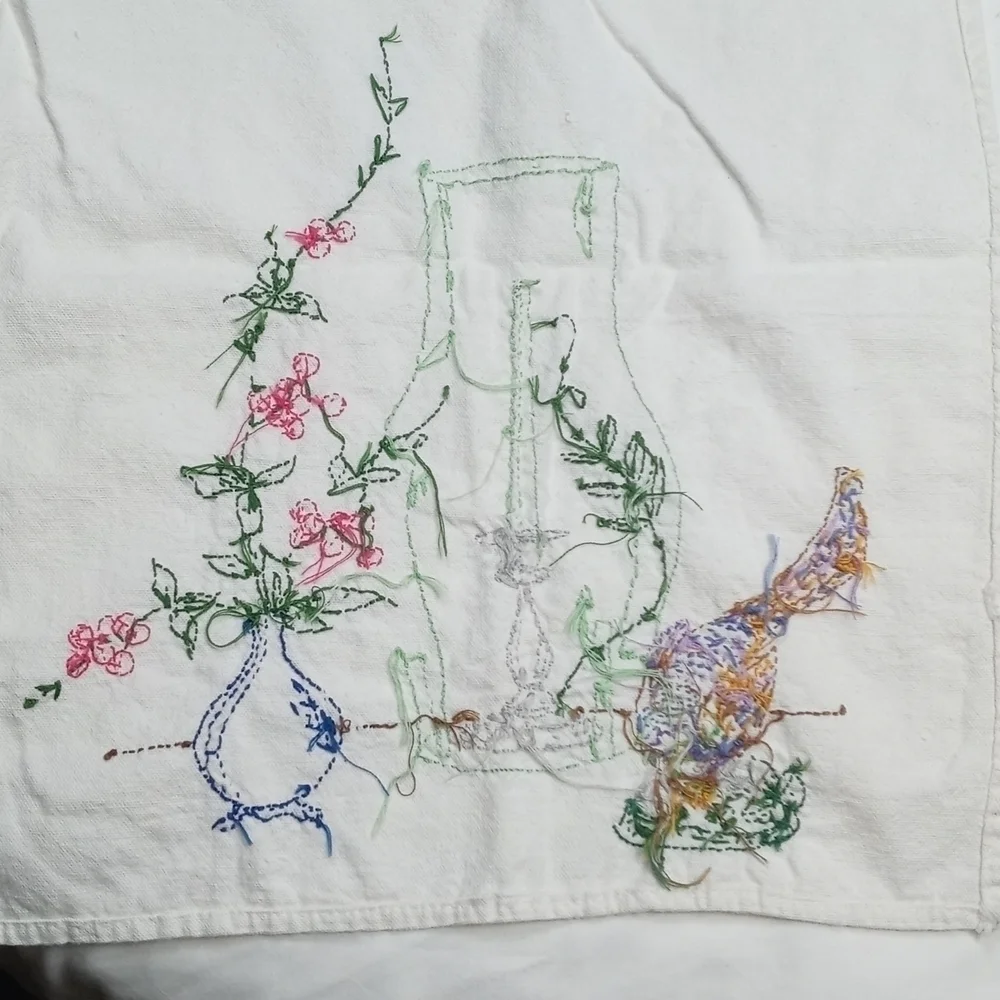 None embroidered table